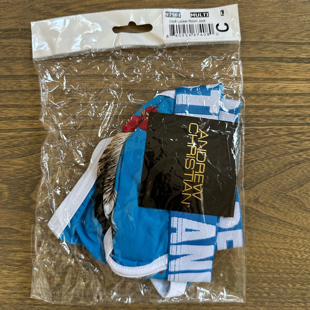 Andrew Christian Blue Rooster Jock - Size Large - NWT - Picture 2 of 4